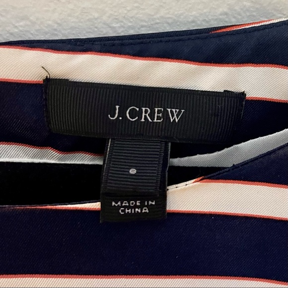 100% Silk J. Crew Size 8 Sheath Dress in Navy & White - Picture 4 of 13